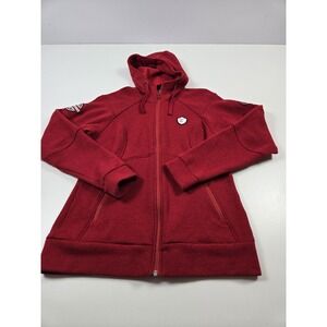Bergans Of Norway Hoodie Womens Large Red 1916 Mogop Lady Full Zip Wool Blend